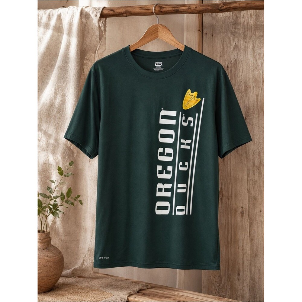 UO Oregon‎ Ducks Genuine Stuff Green Sports Shirt Size Large